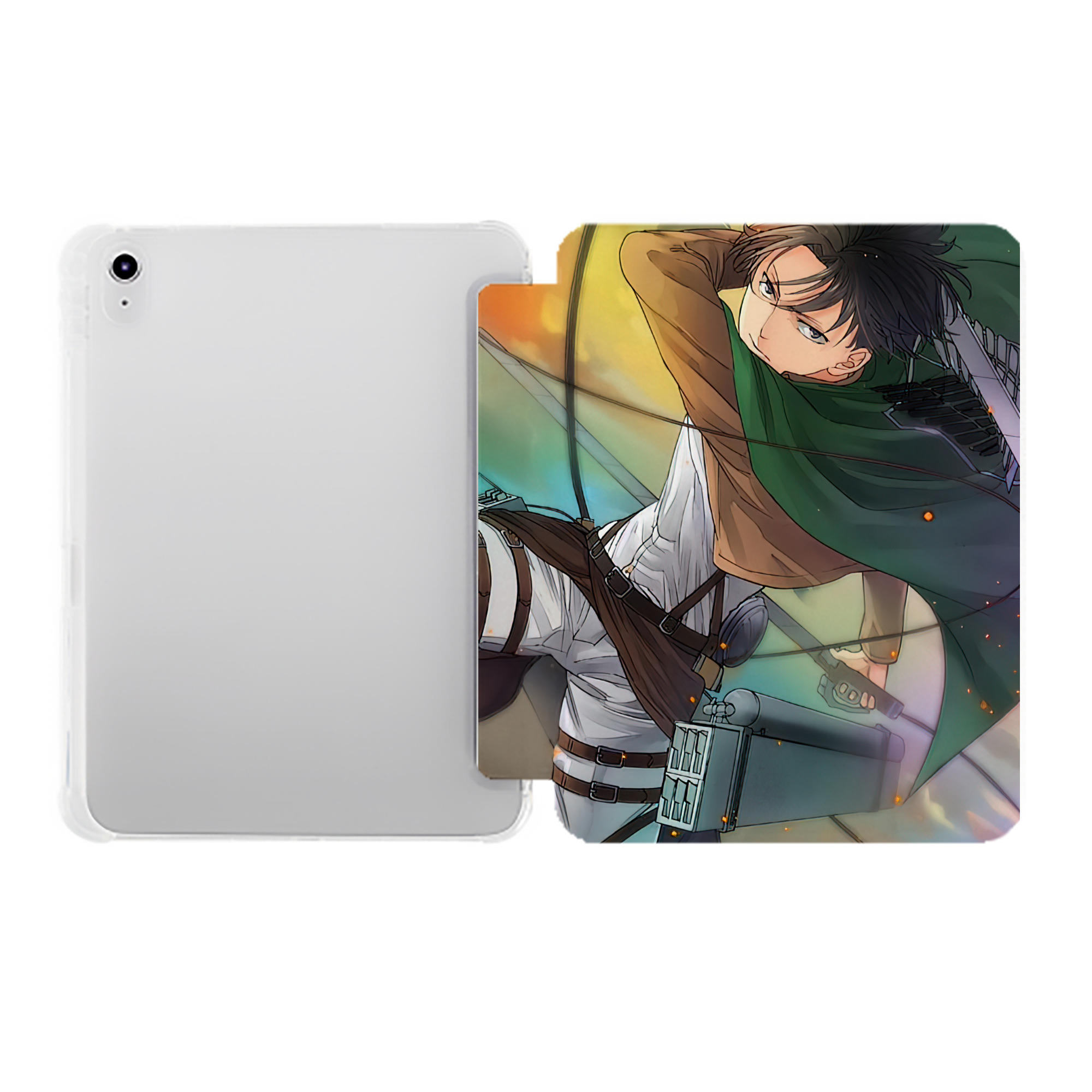 （画像用） 進撃の巨人 Attack on Titan IPad ケース ペン収納付き 三つ折りスタンド PUレザー×シリコン 対応機種9.5/10.5/10.9インチ